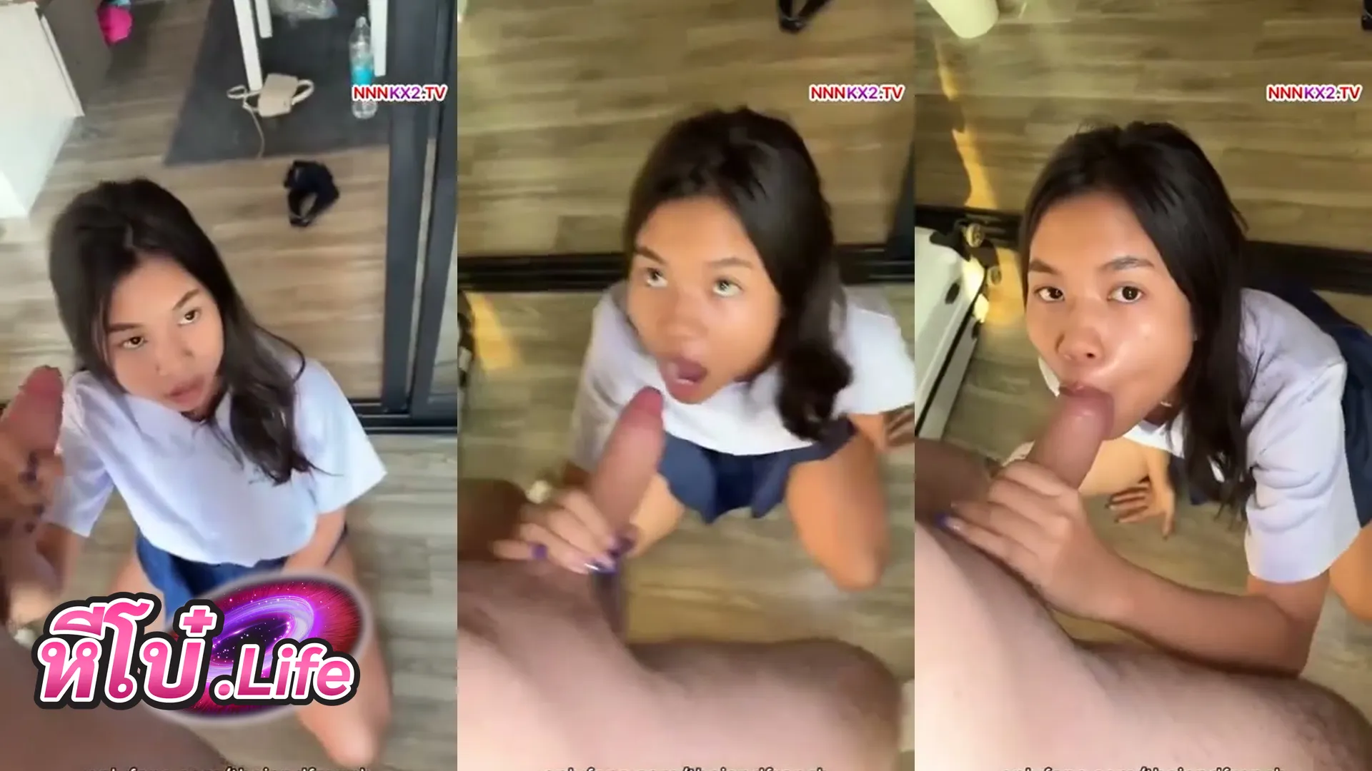 คลิปหลุดมาใหม่ หนุ่มฝรั่งกับสาวไทยชุดนักเรียน อมควยเสียวๆ แล้วนอนถ่างขาให้ก้มเลียหีน้ำล้นร่อง