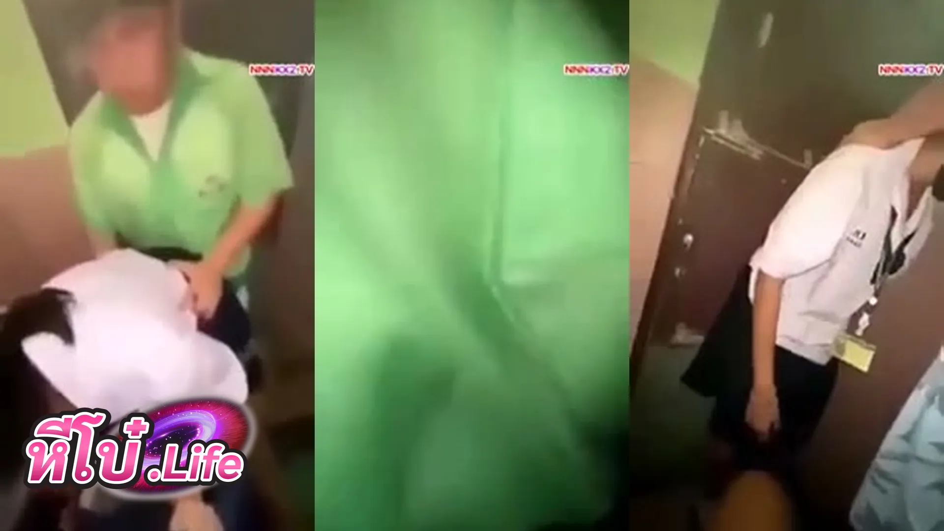 คลิปหลุดมาใหม่ ครูฝึกพละกับลูกศิษย์ รุมเย็ดนักเรียนหญิงในห้องน้ำ สลับกันก้มทำครางระงม